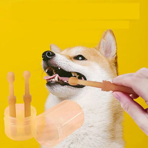 Pet Toothbrush with Tongue Scraper