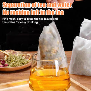 100 Pcs Disposable Tea Bags with String