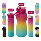 Motivational Gradient Plastic Water Bottles set of Three