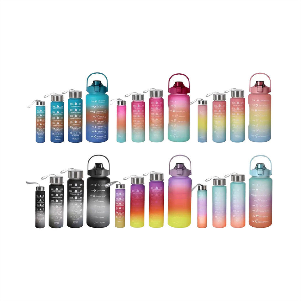 Motivational Gradient Plastic Water Bottles set of Three