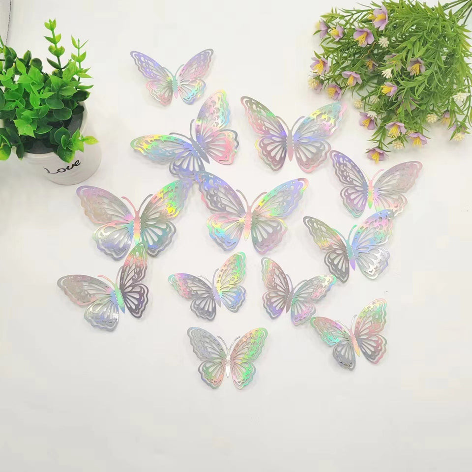 3D Metallic Butterflies   (Pack of 12)