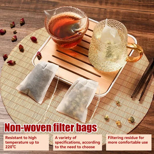 100 Pcs Disposable Tea Bags with String