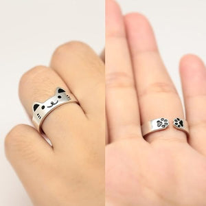 1Pair Kitten Couple Rings