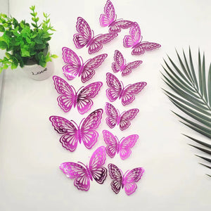 3D Metallic Butterflies   (Pack of 12)