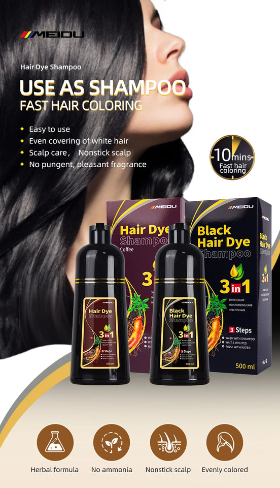 Permanent Black Hair Dye Shampoo