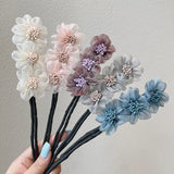 3D Organza Fluffy Flowers Twist Hair Pins