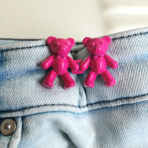 2pcs Bear Detachable Metal Buttons Snap Fastener Pants