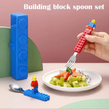 Building Blocks Design Stainless Steel Spoon and Fork Set